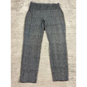 Cooper & Ella Pants Women 10 Black White Textured Pull On Tapered Career Stretch